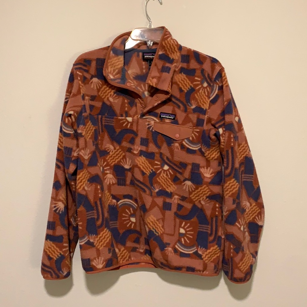 Patagonia canyon block synchilla fleece pullover size medium